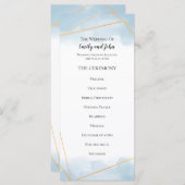 淡青色の水色金ゴールドのジオメトリックライ結婚ン プログラム (正面/裏面)