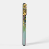 淡青色の背景にブテフライ iPhone 15ケース (右側面)