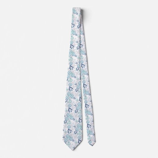 淡青色の花 ネクタイ (正面)