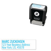 淡青色インク差出人住所 セルフインキングスタンプ (インサイチュ)