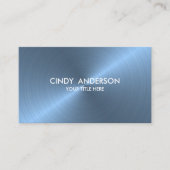 淡青色ブラシ仕上げ金属光沢 名刺 (正面)