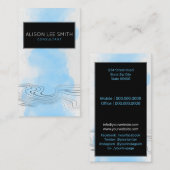 淡青色モダン水色プロフェッショナルエレガント 名刺 (正面/裏面)