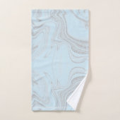 淡青色モダン灰色抽象芸術大理石パターン バスタオルセット (ハンドタオル)