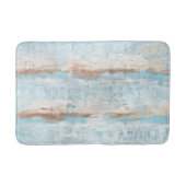 淡青茶色ホワイトウォーター色のストライプ バスマット (正面)