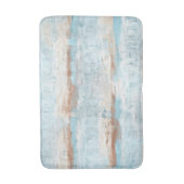 淡青茶色ホワイトウォーター色のストライプ バスマット (正面縦)