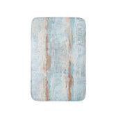 淡青茶色ホワイトウォーター色のストライプ バスマット (正面縦)