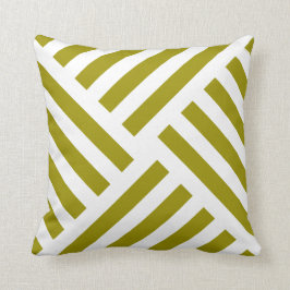 淡黄緑の幾何学的な風車のストライプ クッション