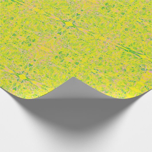 淡黄緑の黄色緑の抽象美術の近代美術 ラッピングペーパー (角)