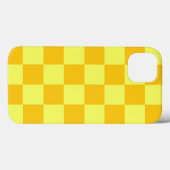 淡黄色と暗黄色の市松模様にデザイン Case-Mate iPhoneケース (裏面 (横))