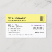 淡黄色と白色(イニシャルプロフェッショナル) 名刺 (裏面)