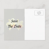 淡黄色のカトレアの蘭 Save the Date 案内ポストカード (裏面)