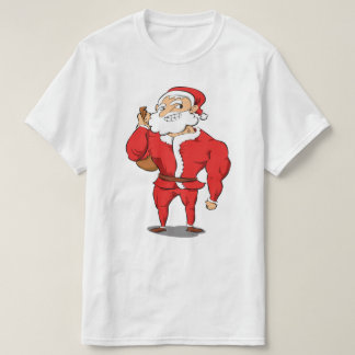 淡黄色のサンタのクリスマスの体育館 Tシャツ