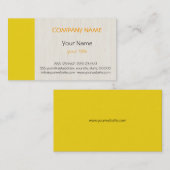 淡黄色のプロフェッショナルエレガント 名刺 (正面/裏面)