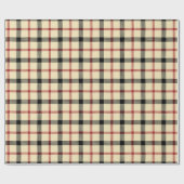 淡黄色の格子縞 ラッピングペーパー (フラット)