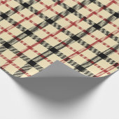 淡黄色の格子縞 ラッピングペーパー (角)