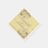 淡黄色の水彩ボーホー フラワートレンディ スタンダードカクテルナプキン (角)