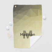 淡黄色の灰色の網グラデーション目模様モノグラム ゴルフタオル (インサイチュ)