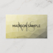 淡黄色の灰色の網グラデーション目模様モノグラム 名刺 (裏面)