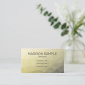 淡黄色の灰色の網グラデーション目模様モノグラム 名刺 (スタンド正面)