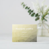 淡黄色の灰色の網グラデーション目模様モノグラム 名刺 (スタンド正面)