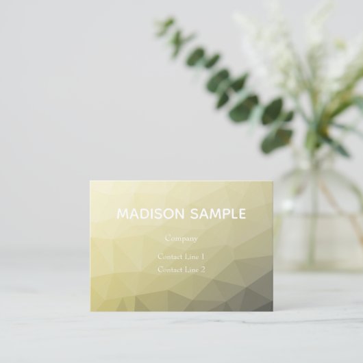 淡黄色の灰色の網グラデーション目模様モノグラム 名刺 (スタンド正面)