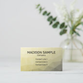 淡黄色の灰色の網グラデーション目模様モノグラム 名刺 (スタンド正面)