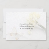 淡黄色の花と蝶のメイドオブオナー 招待状 (裏面)