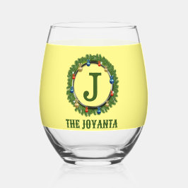 淡黄色モダン緑色一角 ステムなしワイングラス