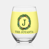 淡黄色モダン緑色一角 ステムなしワイングラス (裏面)