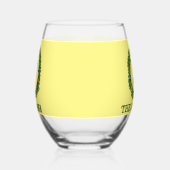 淡黄色モダン緑色一角 ステムなしワイングラス (左)