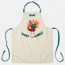 淡黄色予測できな水色トルコ感謝祭 エプロン