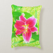 深いかわいらしピンクスターガーザーリリオンライムグリーン アクセントクッション (裏面(縦))