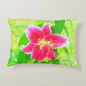 深いかわいらしピンクスターガーザーリリオンライムグリーン アクセントクッション (裏面)