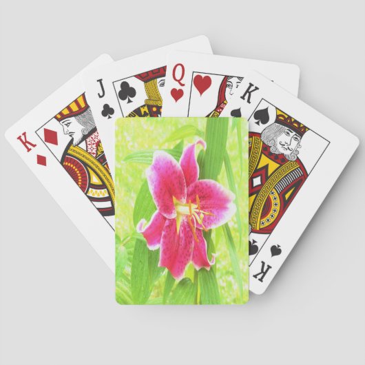 深いかわいらしピンクスターガーザーリリオンライムグリーン トランプ (裏面)