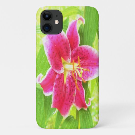 深いかわいらしピンクスターガーザーリリオンライムグリーン Case-Mate iPhoneケース (裏面)