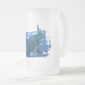 深いのジンベイザメはビールのジョッキを曇らしました フロストグラスビールジョッキ (正面右)