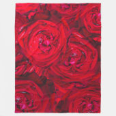 深いのバラ模様 フリースブランケット (正面)