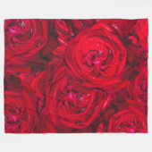 深いのバラ模様 フリースブランケット (正面(横))