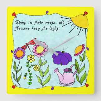 深いのルーツスクエアクロック スクエア壁時計