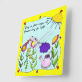 深いのルーツスクエアクロック スクエア壁時計 (傾斜)