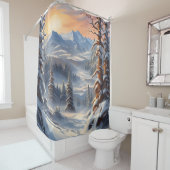 深いの冬の山々 シャワーカーテン (インサイチュ)