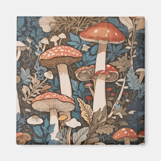 深いの森のキノコ マグネット (正面)