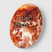 深いの秋を石にセット ラージ壁時計 (傾斜)