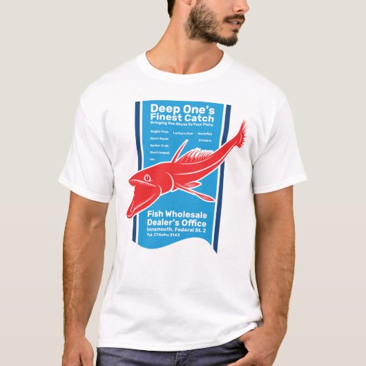 深いの素晴らし魚屋屋 Tシャツ (正面)