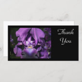 深いの紫色のアイリスを感謝していして下さい サンキューカード (正面/裏面)