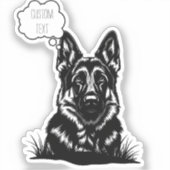 深いの考えパーソナライズされた:ドイツの羊飼いノートパソコン シール (正面)