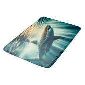 深いの青い海と日光の中でサメ バスマット (アングル)