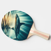 深いの青い海と日光の中でサメ 卓球ラケット (横)