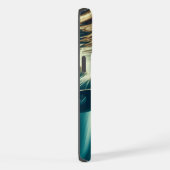 深いの青い海と日光の中でサメ iPhoneケース (右側面)