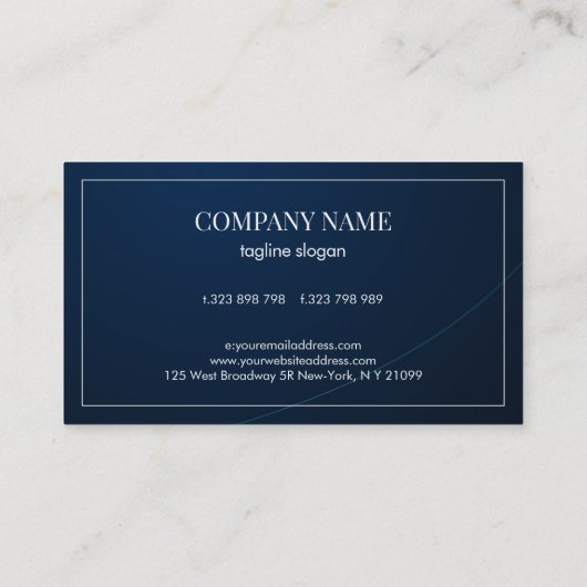 深いの青い背景 名刺 (裏面)